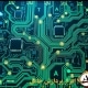 برد مدار چاپی مدرن با مسیرهای سبز و قطعات SMD