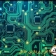 برد مدار چاپی مدرن با مسیرهای سبز و قطعات SMD